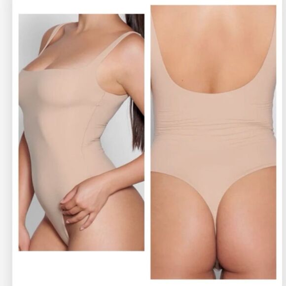 SKIMS Fits Everybody Cami Bodysuit in Sand SmallThong Adjustable Strap NWT - Picture 1 of 8